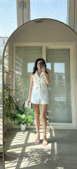 Dokuma Kumaş Mini Tulum